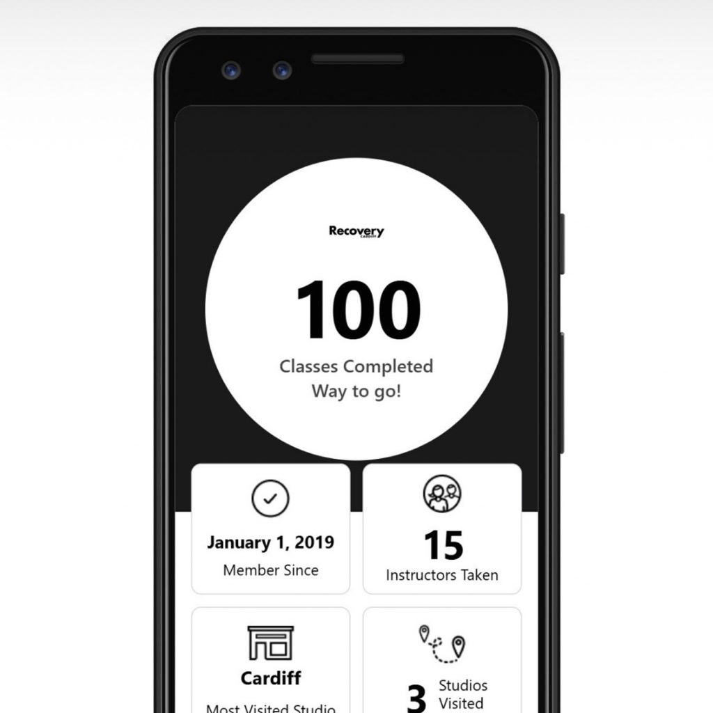 An example of how the Recovery Cardiff app appears on a mobile phone device.